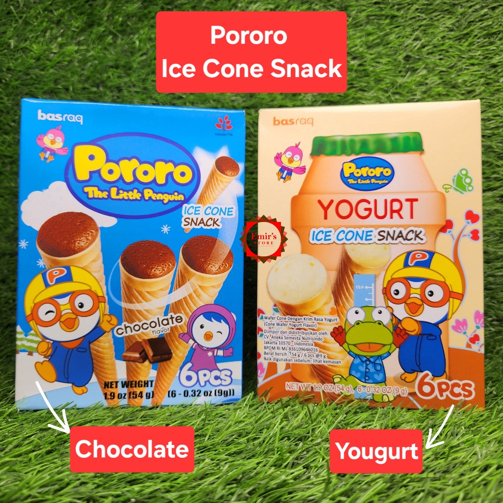 

Pororo Ice Cone Snack | Wafer Cone Dengan Krim | Chocolate | Yogurt | Isi 6 Pc