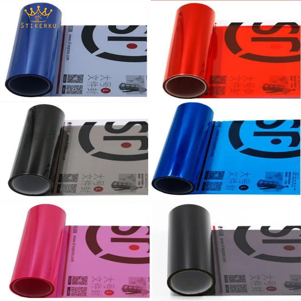 Skotlet Lampu Mobil Motor Transparan Hitam Bening Glosy Matte Tembus Pandang Bening Lebar 30 Cm