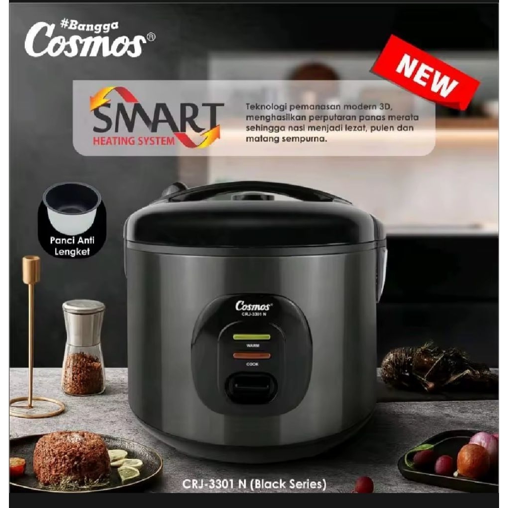 Cosmos.CRJ 3301 N  CRJ -3301 N  magic.com rice cooker. 1,8. liter. tanpa kukusan  NON STICK  CRJ -33