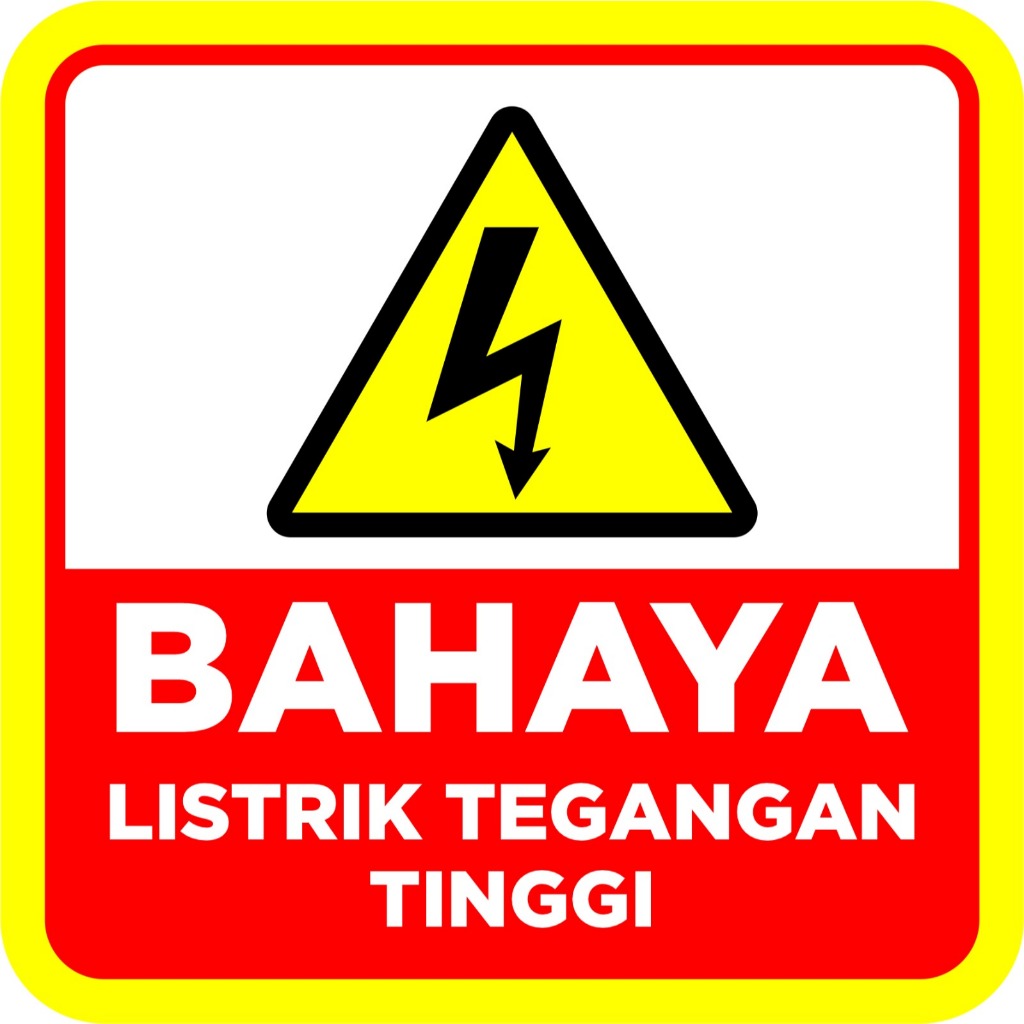 

Stiker Bahaya Listrik Tegangan Tinggi | Stiker vinyl premium 15 x 15 cm | Sticker Peringatan