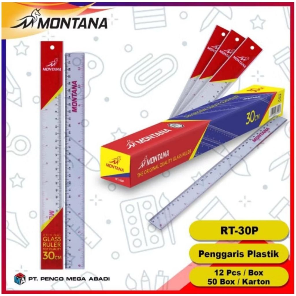 

Penggaris 30cm Plastik Montana