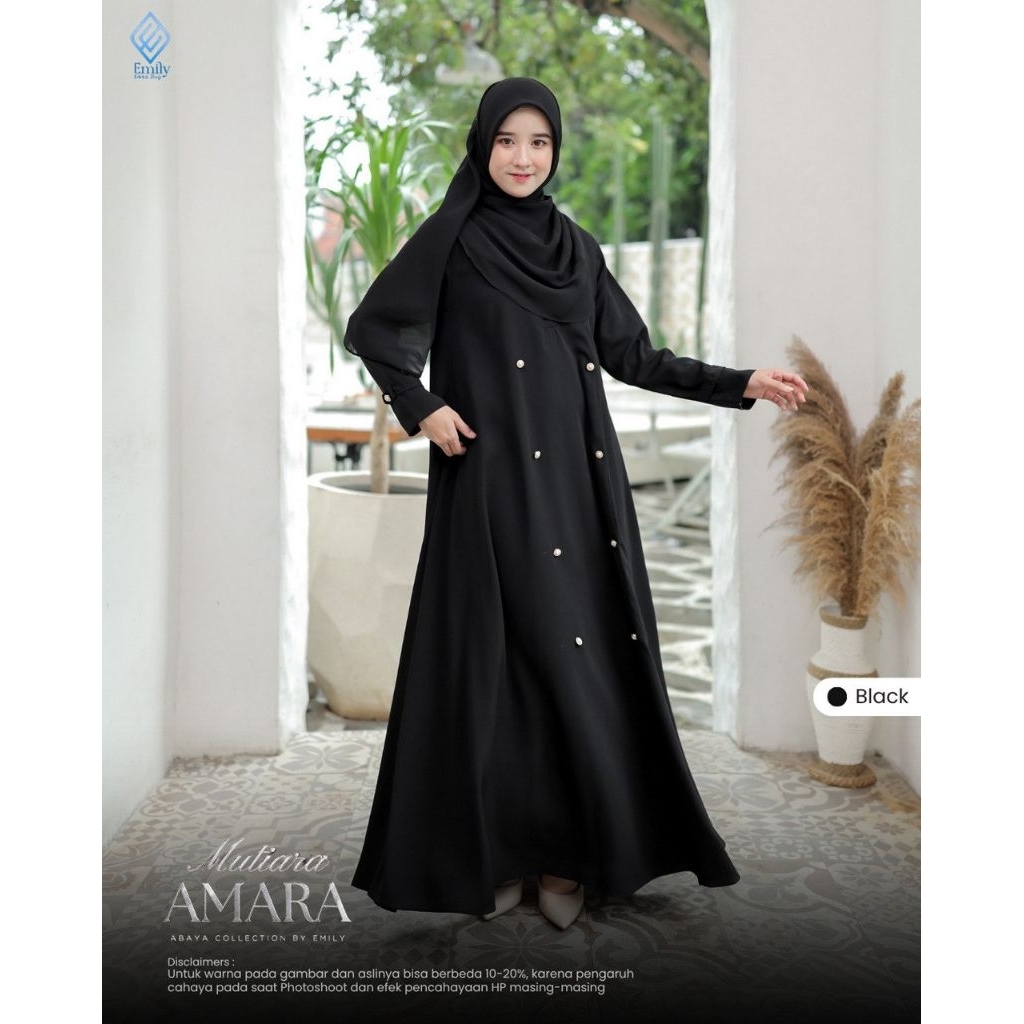 abaya Mutiara Amara ayudia | abaya simpel | Abaya modern | abaya bordir emily x kaen