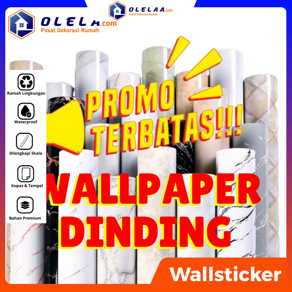 WALLPAPER DINDING MARMER PVC PREMIUM WALLSTIKER