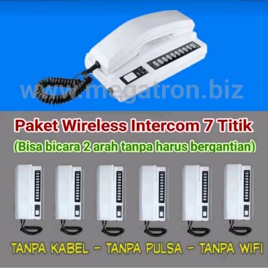 paket Wireless Intercom 7 Titik - Bicara 2 arah tanpa Harus Bergantian