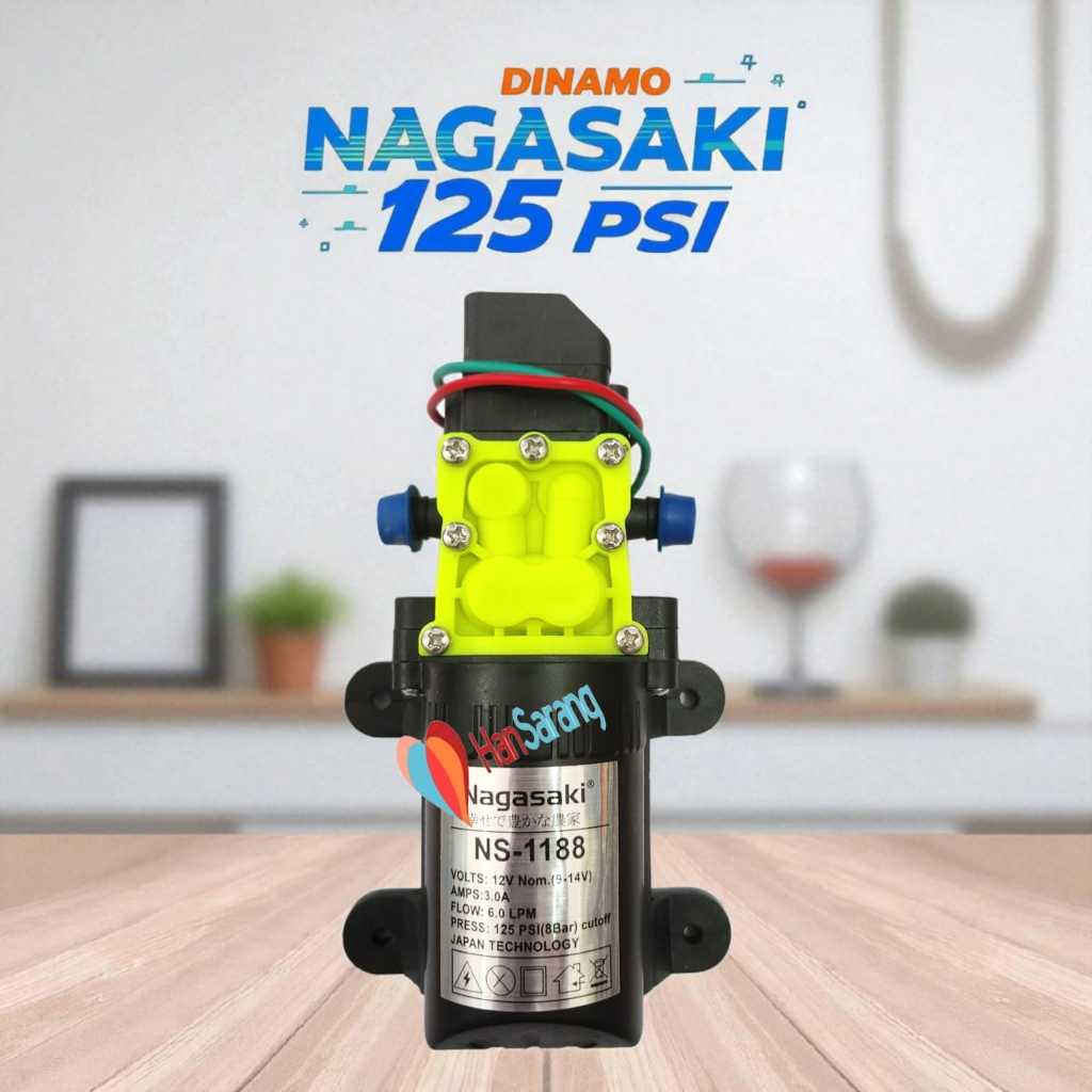 Dinamo sprayer elektrik Nagasaki 125 PSI pompa dc