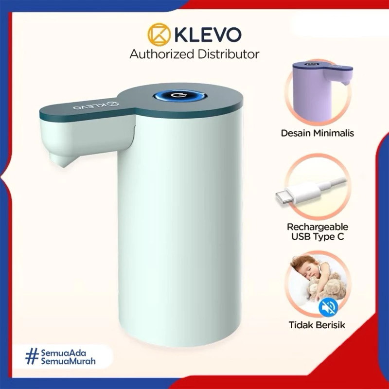 POMPA GALON ELECTRIC KLEVO RECHARGEABLE TYPE C DISPENSER AIR MINUM USB CHARGE - KL-WP03 | POMPA AQUA