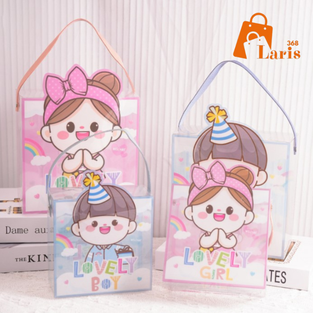 

Laris368 Gift Box Tas Hampers Souvenir Ulang Tahun Ultah Anak PVC Mika Transparan Motif Boy Girl
