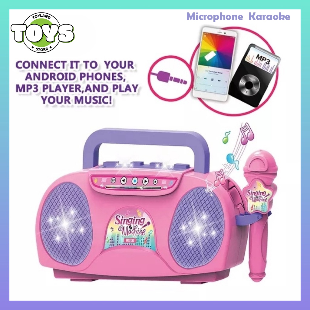Microphone  Karaoke Little Singer Mic Radio Anak Untuk Menyanyi Mainan Anak Mic Karaoke Speaker