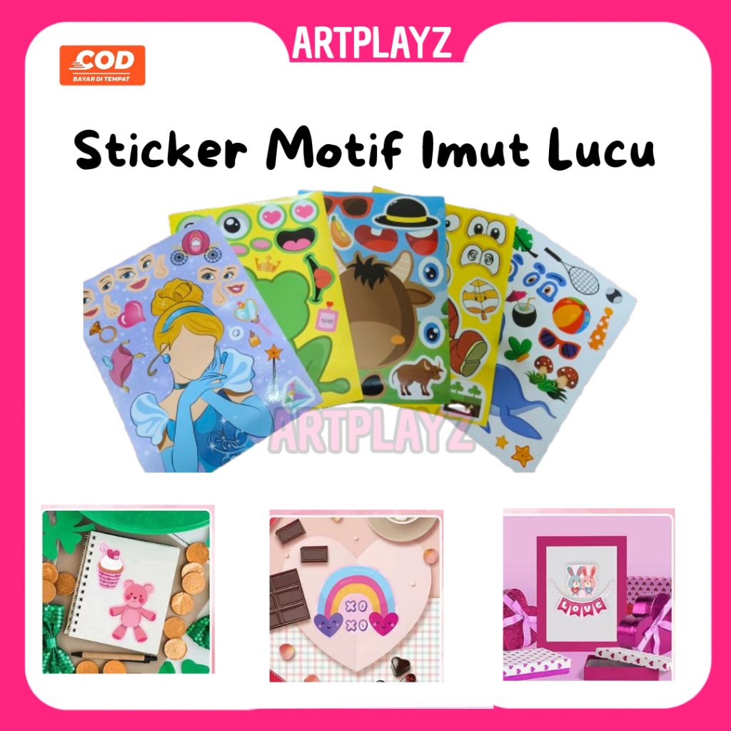 

Sticker Aestetik DIY / Stiker Motif Imut Lucu / Stiker Dekorasi / Stiker Anak DIY / Stiker Wajah / Sticker Puzzle/ Stiker Edukasi