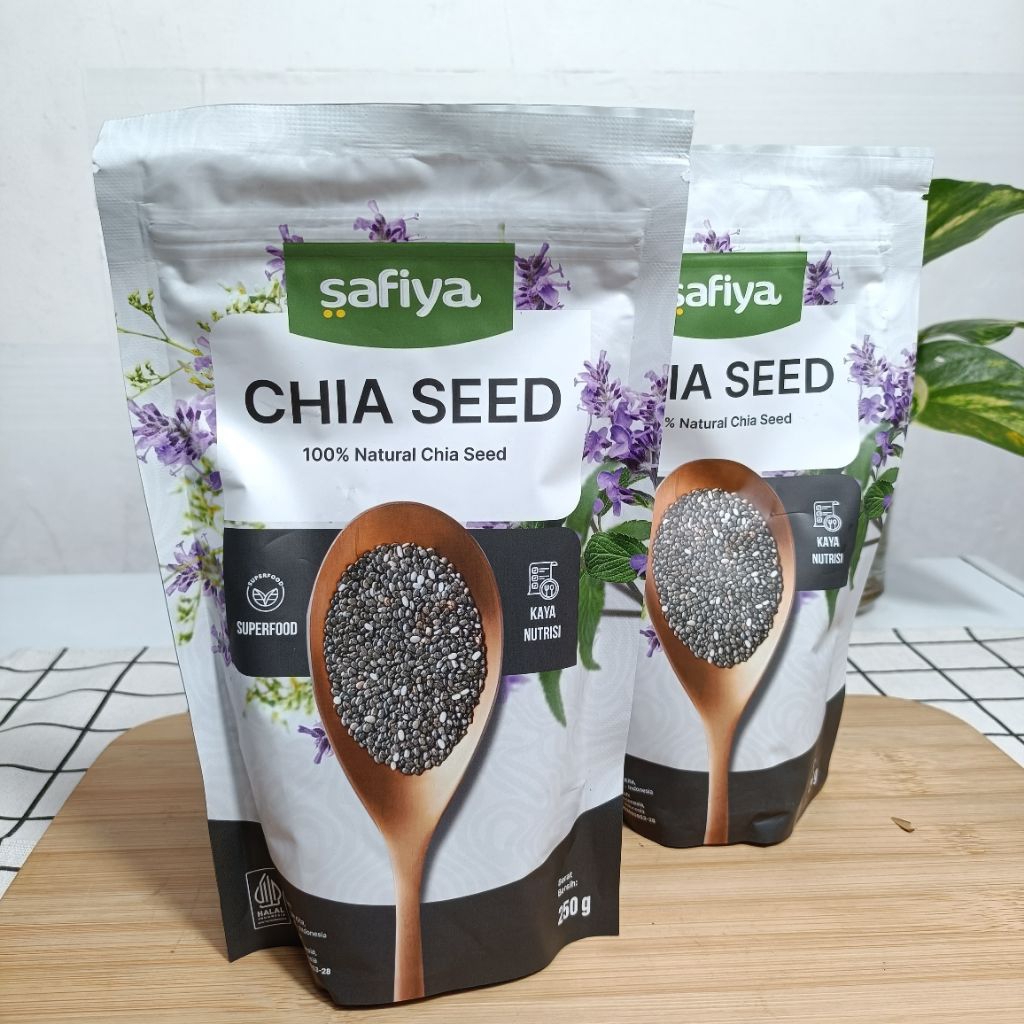 

CHIA SEED SAFIYA 100% NATURAL, SUPERFOOD, KAYA NUTRISI,BERAT 250G