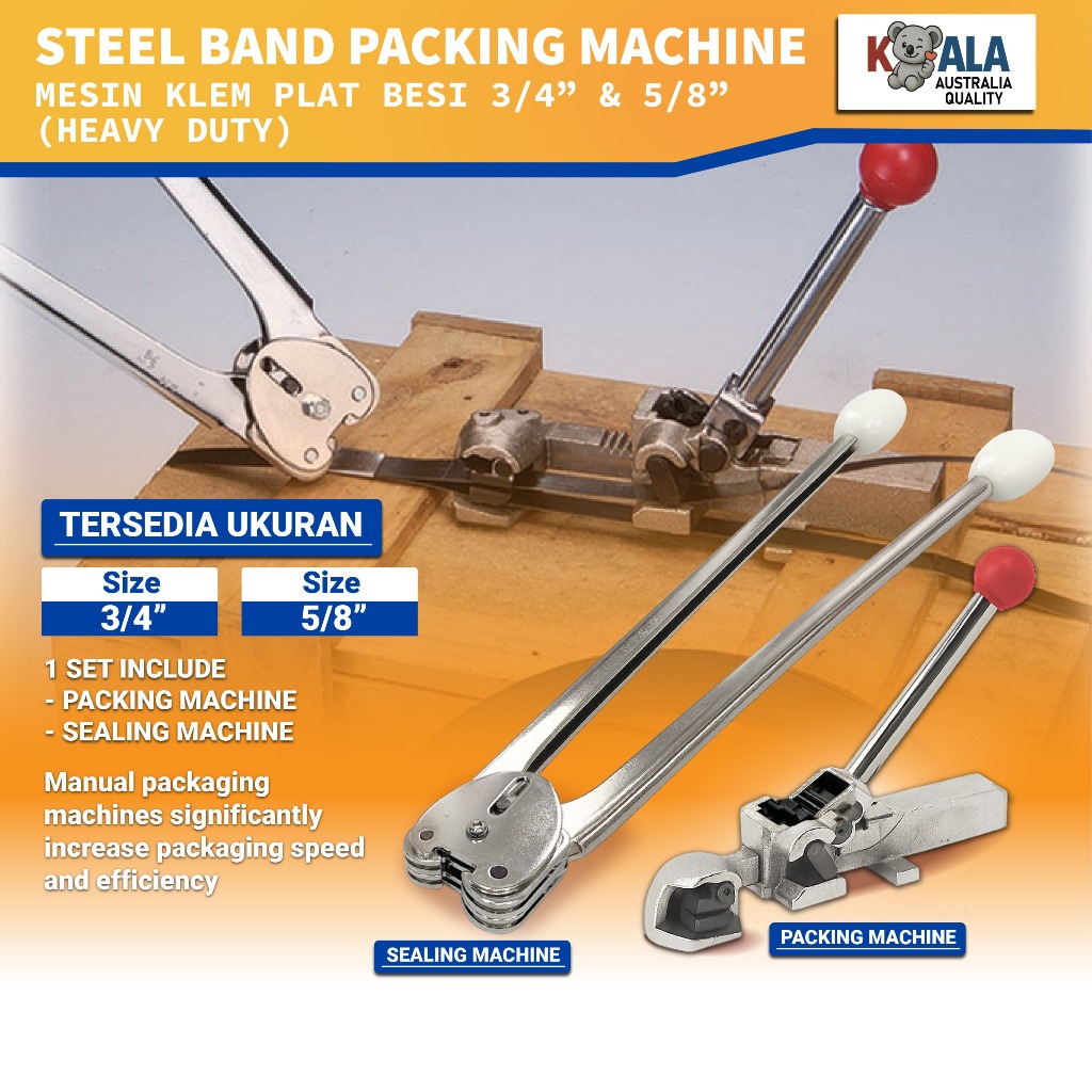 KOALA Alat Mesin Klemp Packing Strapping Band Besi Kardus Manual Tali Klem Pengikat Besi Body Besi