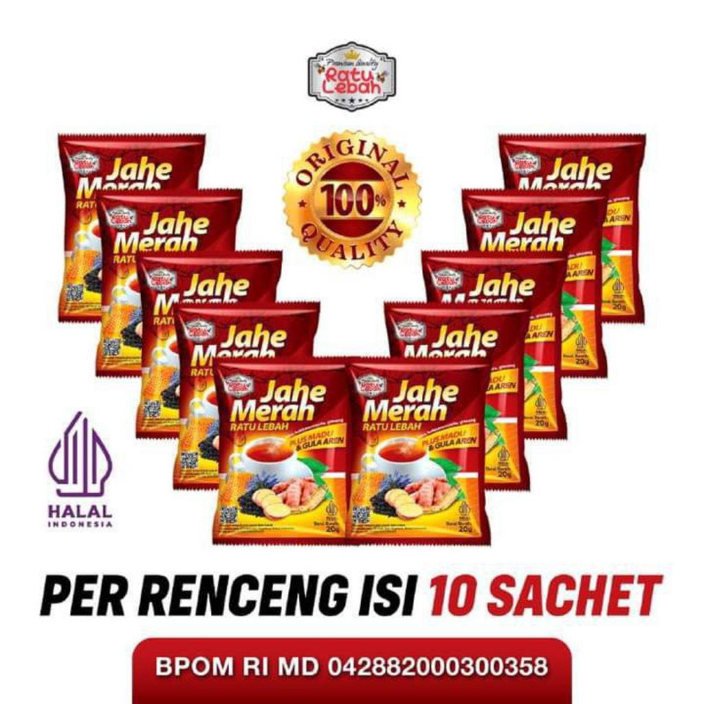 

10 Bungkus Minuman Jahe Merah Ratu Lebah | 20gr