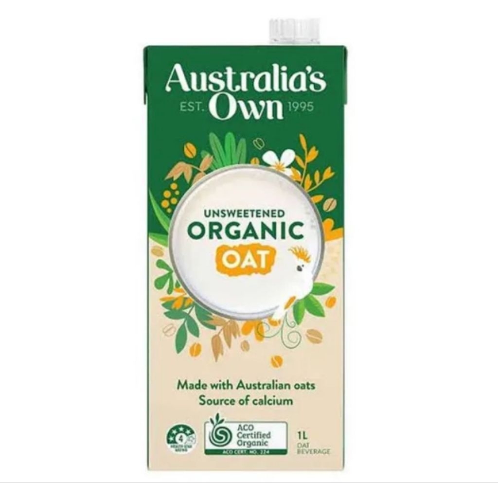 

australia's own organic organik oat milk susu unsweetened 1ltr