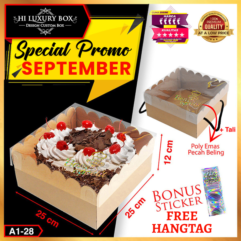 

Cake Box - Dus Kue Ulang Tahun Polos - Kotak Mika Transparan - A1-28