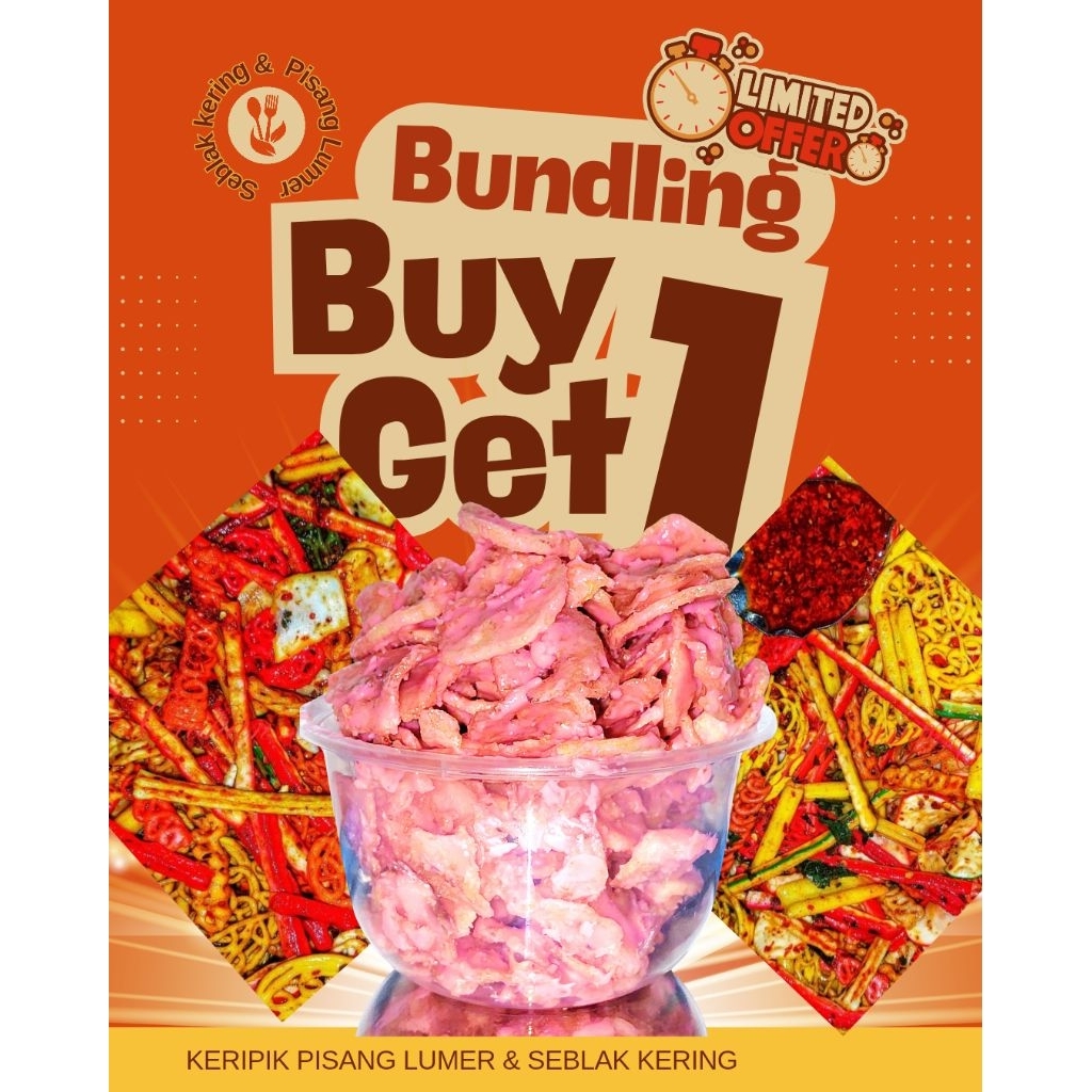 

keripik pisang coklat lumer bundling kerupuk seblak kering pedas daun jeruk mix