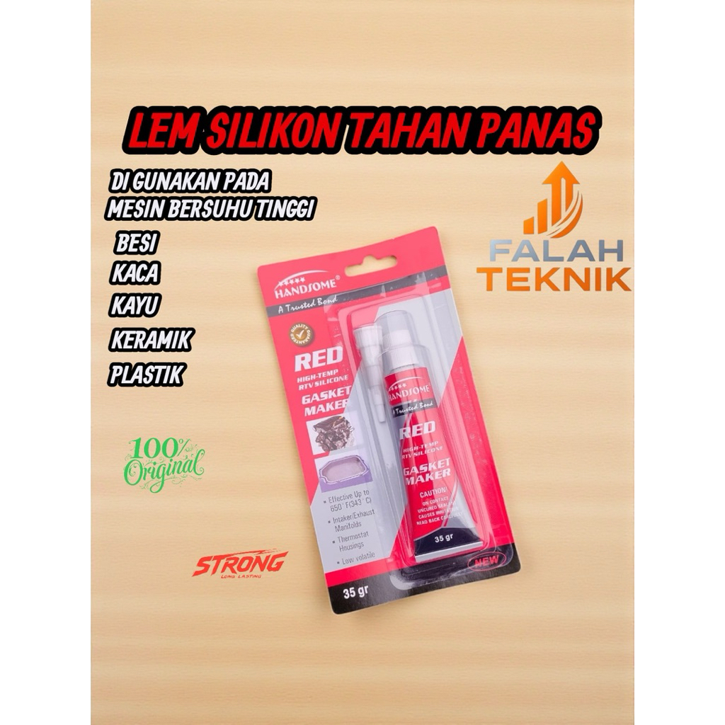 Lem Red Silocone Lem Gasket Lem Silicone Tahan Panas Red 35 gram
