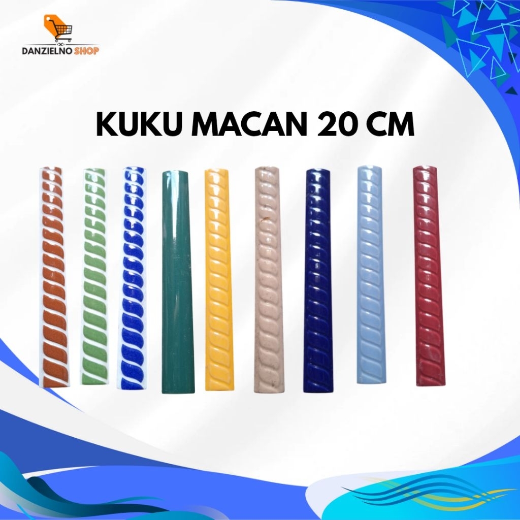 keramik kuku macan motif dan polos panjang 20 cm termurah dapat bonus, grosir & eceran