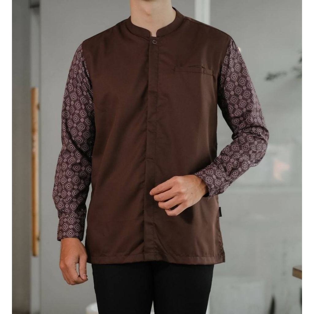 Kemko Sulthan SHIDDIQ - Kurta Pakistan Pria Dewasa Lengan Panjang Motif Batik
