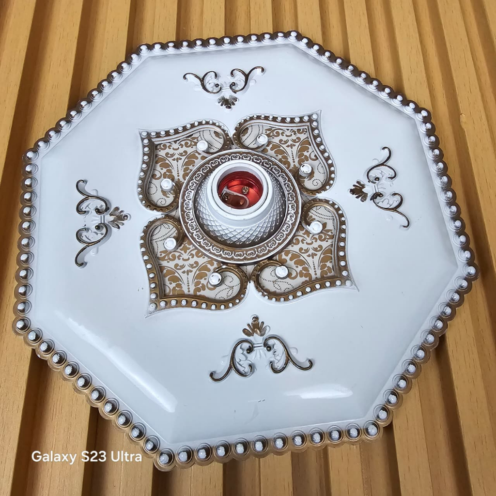 TERLARIS FITINg HIAS BESAR b ORNAMEN PLAFON PVC 30CM / FITTING LAMPU PLAFON 30x30 fitting