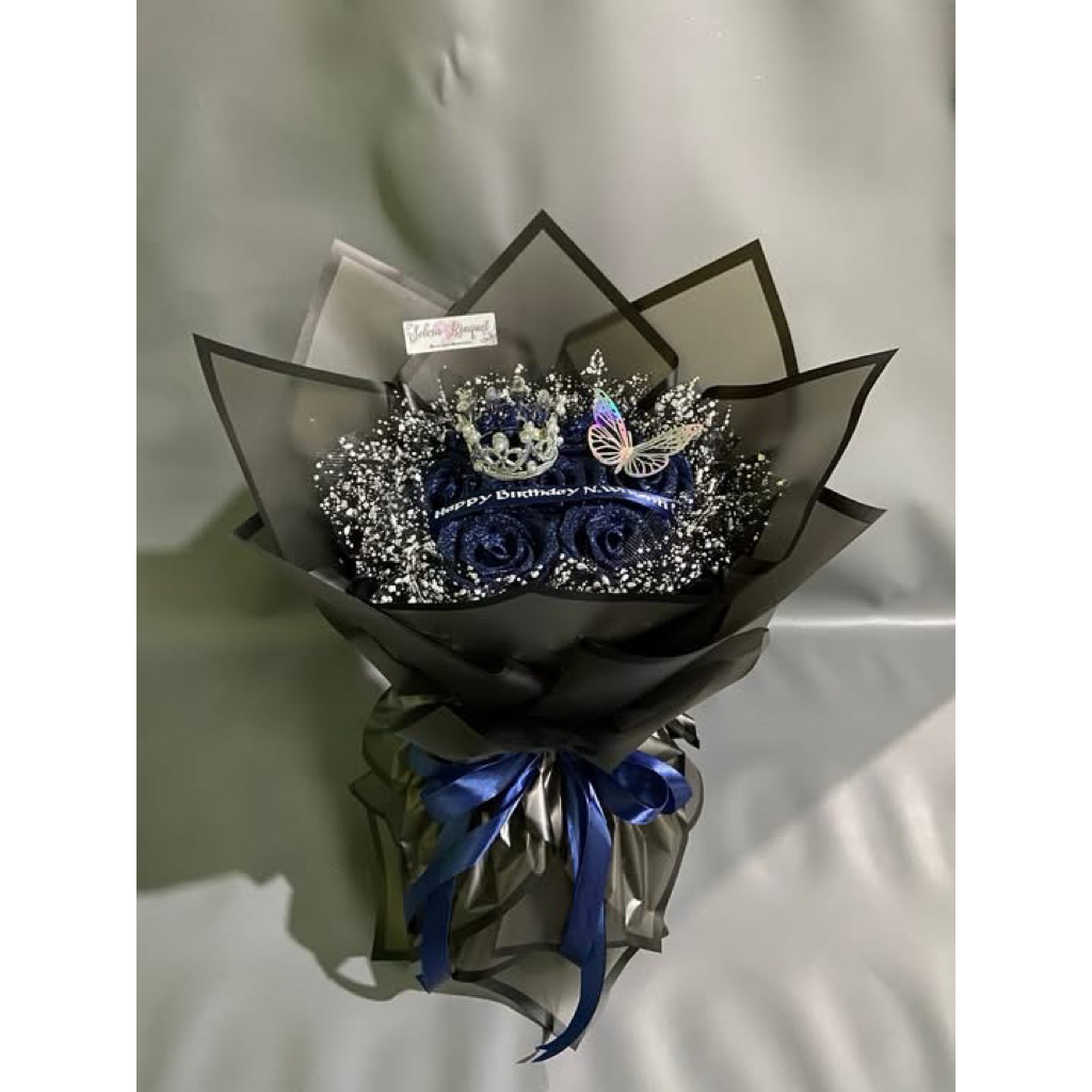 

round buket classic pita satin glitter/ buket wisuda (FREE PACKING)