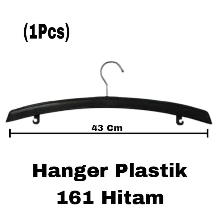 Hanger Plastik Dewasa 161 Hitam/Gantungan Baju Gamis / Hanger Body Mika Bahan Plastik Tebal