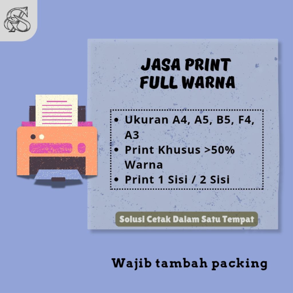 

PRINT/CETAK A4 A5 B5 F4 A3 FULL WARNA CEPAT MURAH
