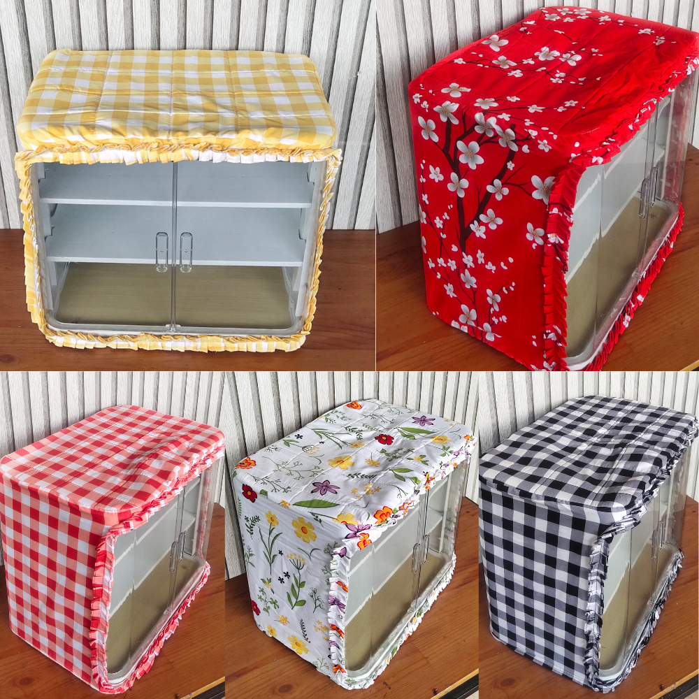 (SARUNG SAJA )Cover Tudung Saji Rak Susun Makanan/Lemari Susun Penyimpan Makanan Tingkat 3 By Shafiy