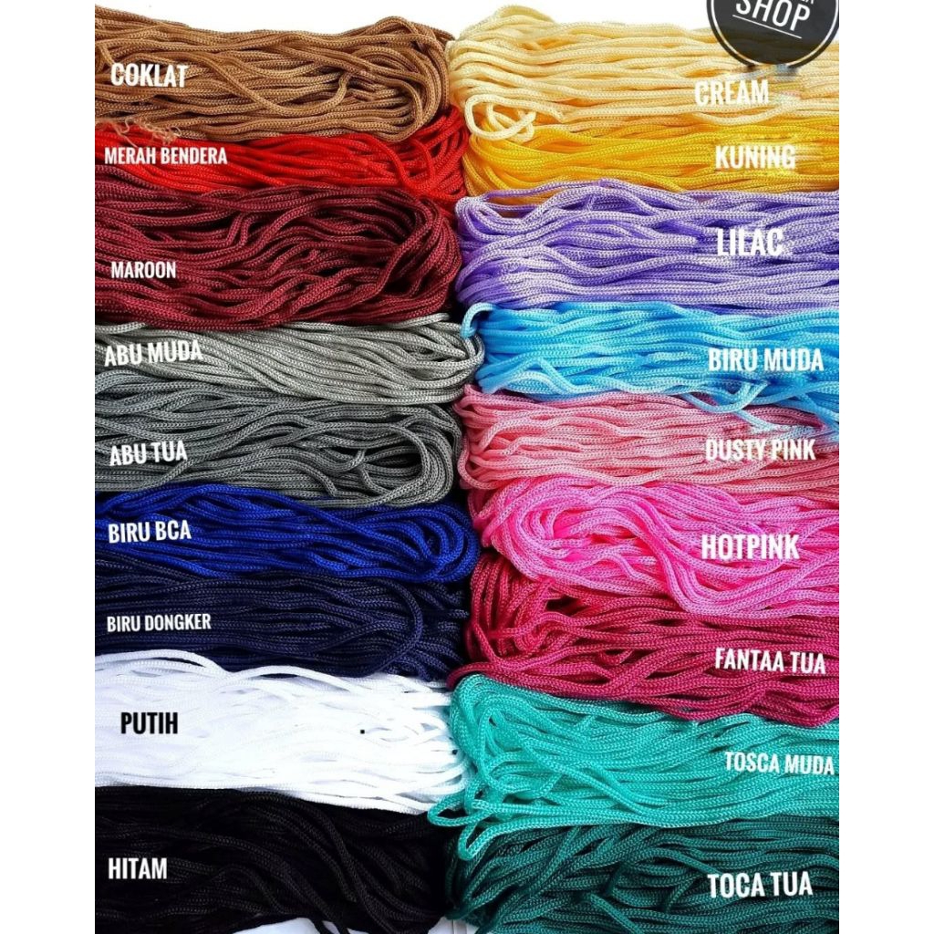 

TALI KUR KERAJINAN | BAHAN KERAJINAN DIY CRAFT GELANG KALUNG STRAP MASK MASKER