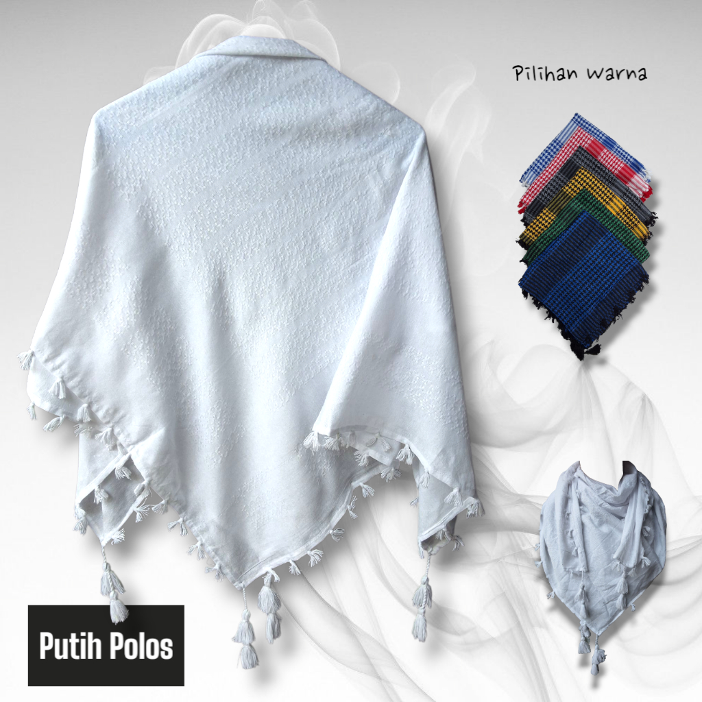 Sorban Putih Polos_Sorban Pria_Sorban Haji_Sorban Umroh