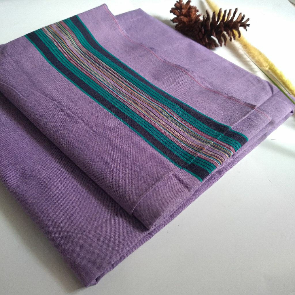 Kain Tenun Lurik Khas SBY Warna Ungu / Batik Lurik Polos Tumpal Ungu Premium