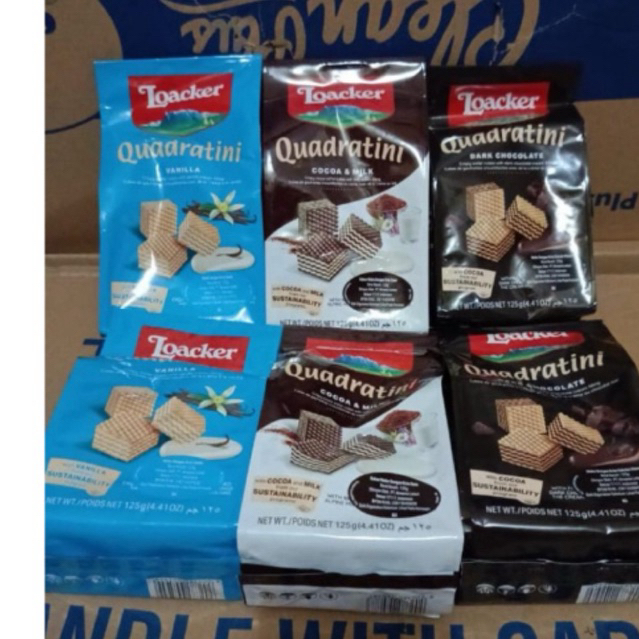 

Loacker 110g 125g dark chocolate / vanila / Chocolate / double Chocolate 250g