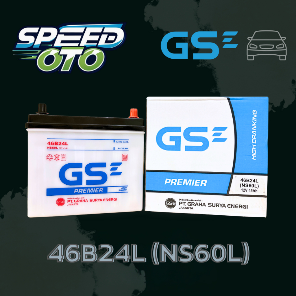 Aki Mobil GS NS60L 46B24L GSE Premier Basah 12V 45Ah