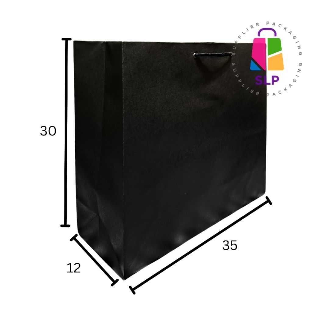 shopping bag hitam 35x30 paper bag hitam jumbo goodie bag jumbo xl
