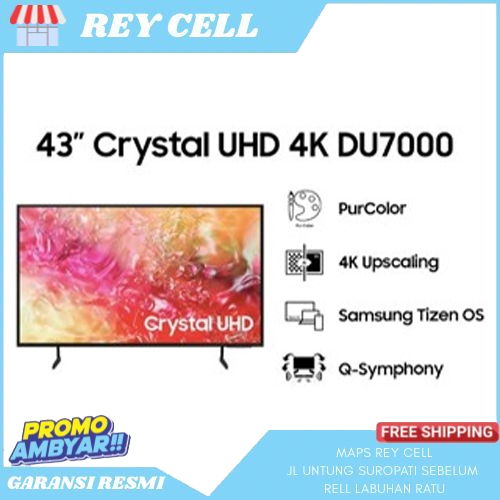 SAMSUNG 43DU7000 SMART TV 43 INCH CRYSTAL UHD 4K AU43DU7000 DU7000