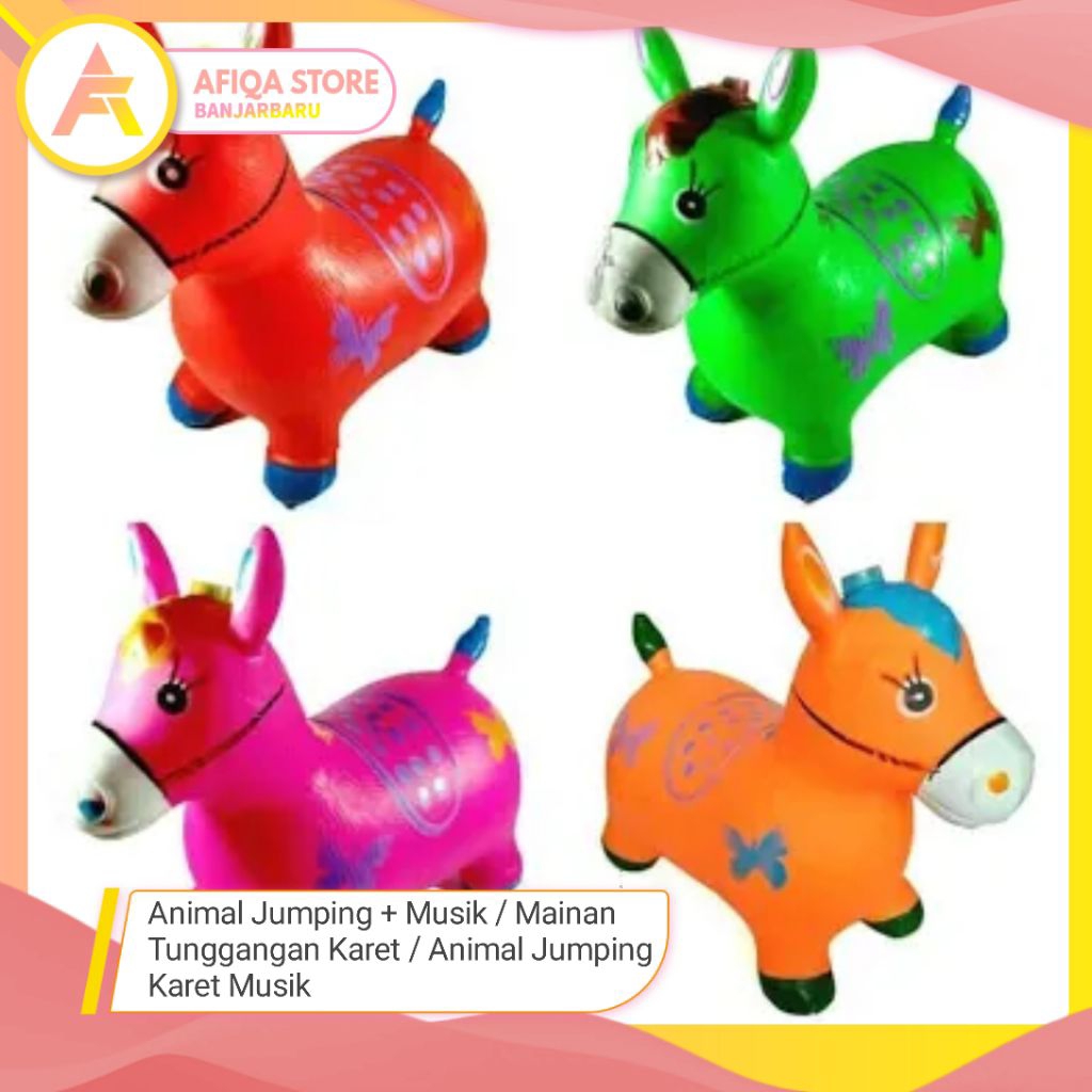 Animal Jumping + Music / Mainan Tunggangan Karet / Animal Jumping Karet