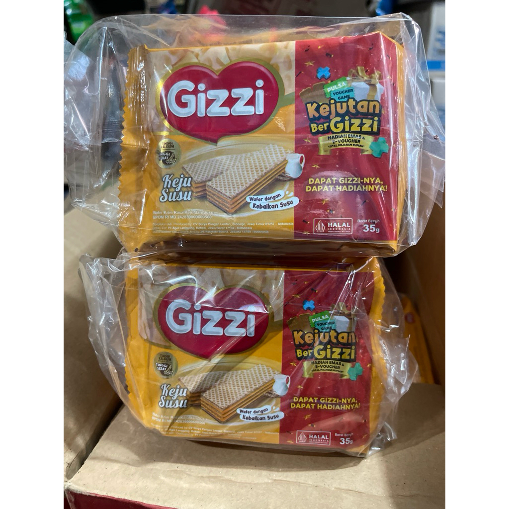 

Wafer Gizzi Cokelat susu/Keju susu 35gr 10pcs