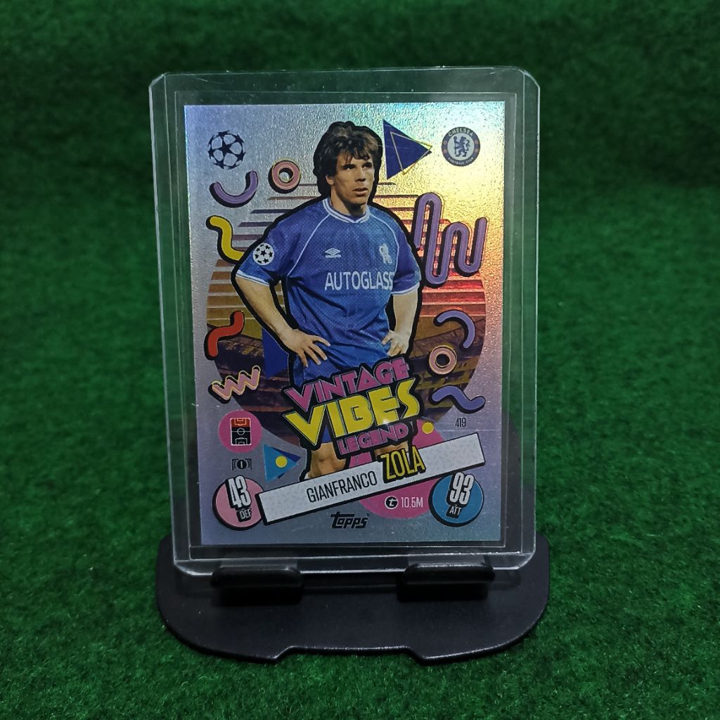 KARTU BOLA GIANFRANCO ZOLA VINTAGE VIBES LEGEND CHELSEA MATCH ATTAX 24/25