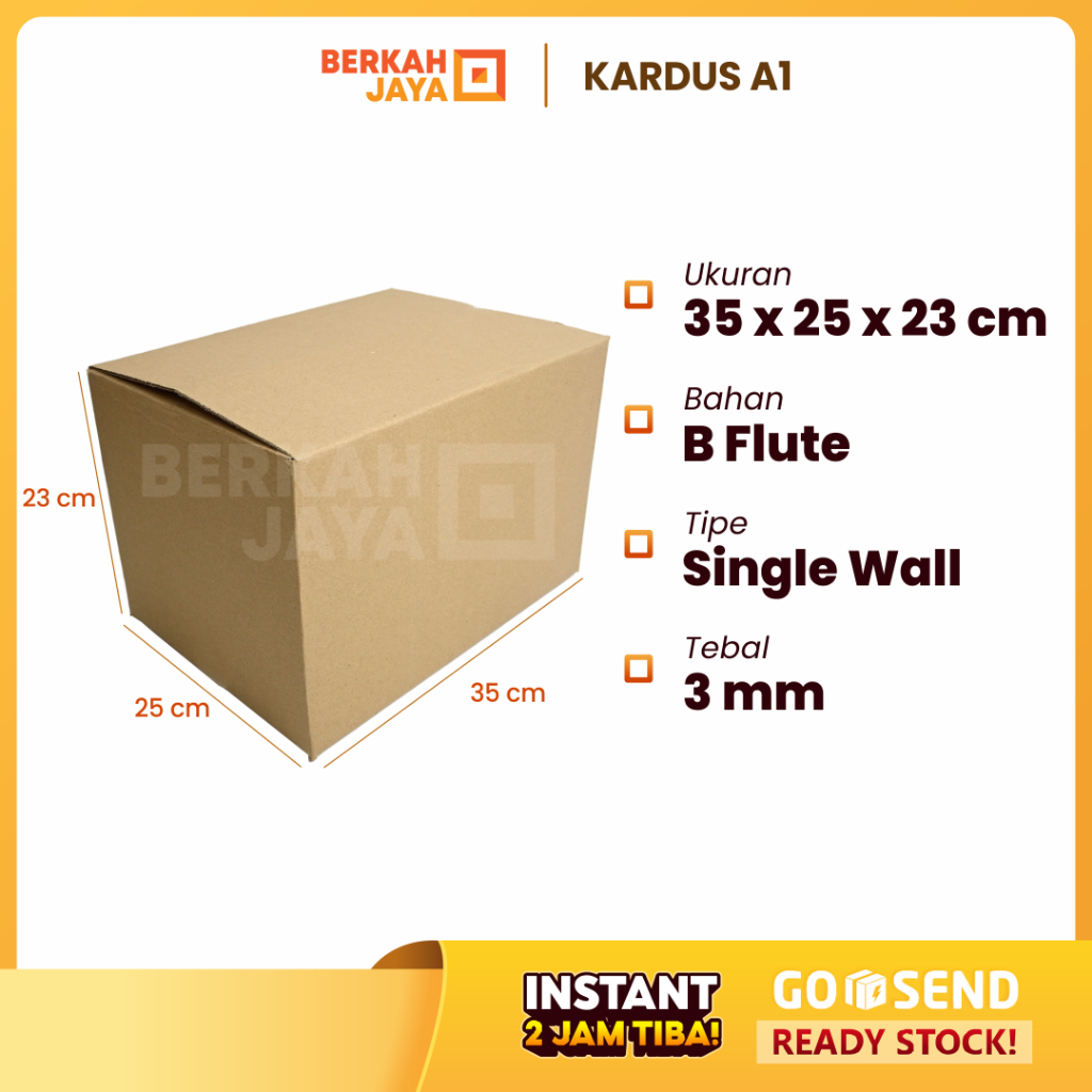 

(HARGA SPESIAL) 35 x 25 x 23 cm Kardus Polos Karton Indomie Mie Instant Sembako Box Packing Single Wall Tebal 35x25x23 cm