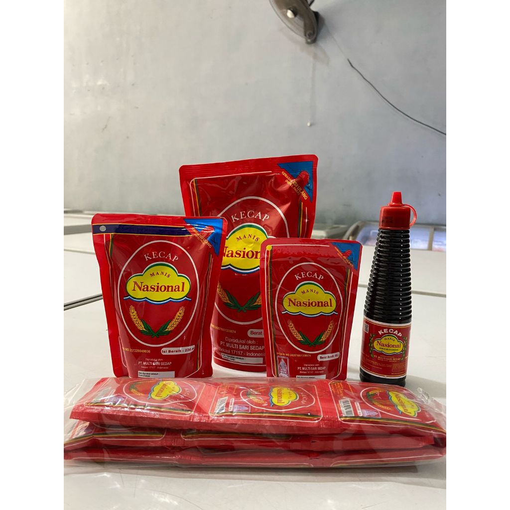 

Kecap Manis Nasional ( 700gr, 220gr, 80gr, 130ml, & sachet 16 gr)