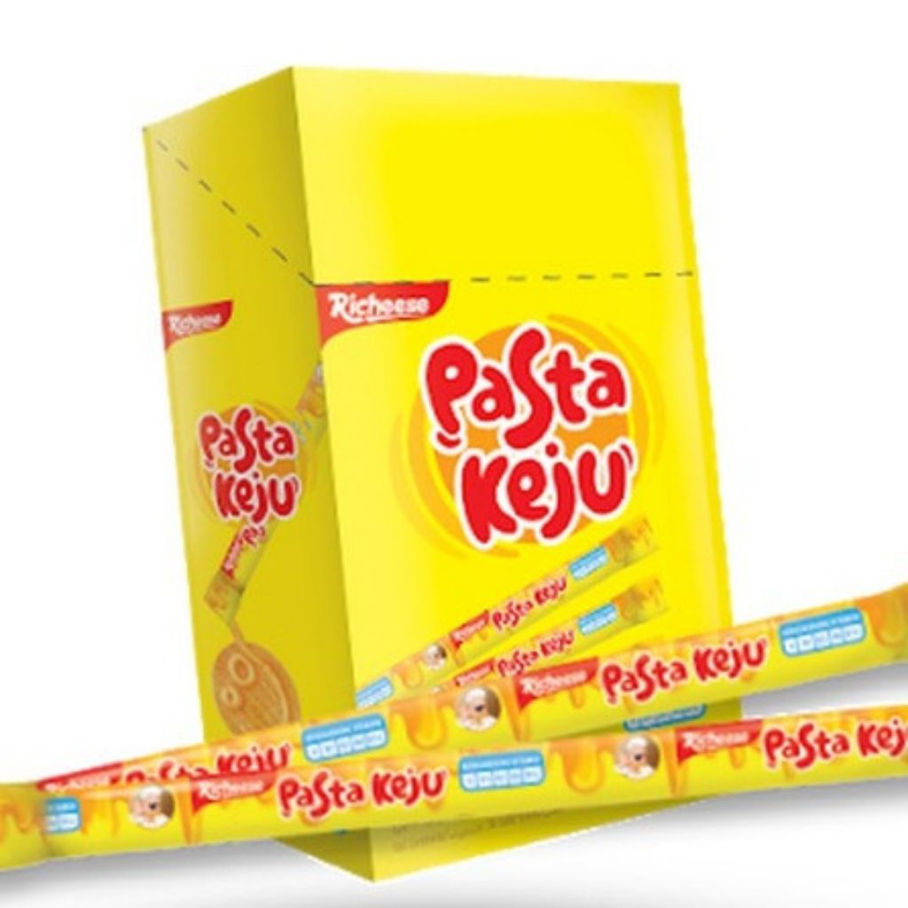 

Pasta Keju Nabati 1 box isi 30 Stick Pasta dengan kemasan Individual Pack Bernetto 8gr