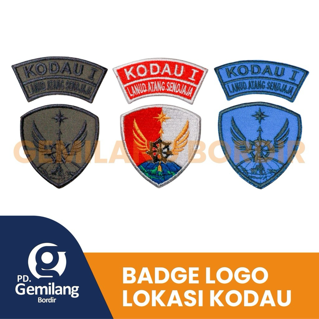 BADGE KODAU LANUD I-II-III TNI  AU | PDH-PDL-SBP | Bet KODAU Bordir Atribut [TERBARU]
