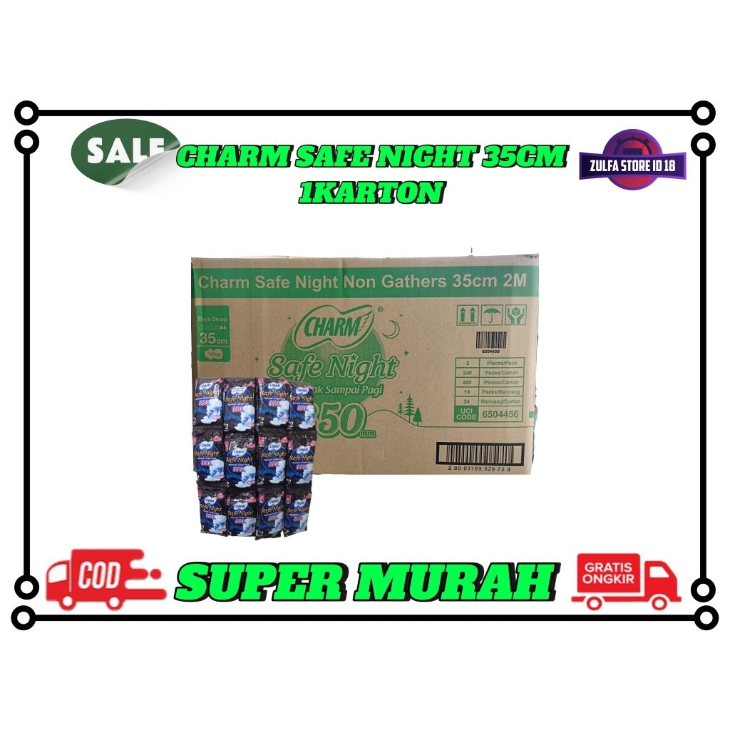 CHARM SAFE NIGHT 35CM KEMASAN RENCENG  1 KARTON