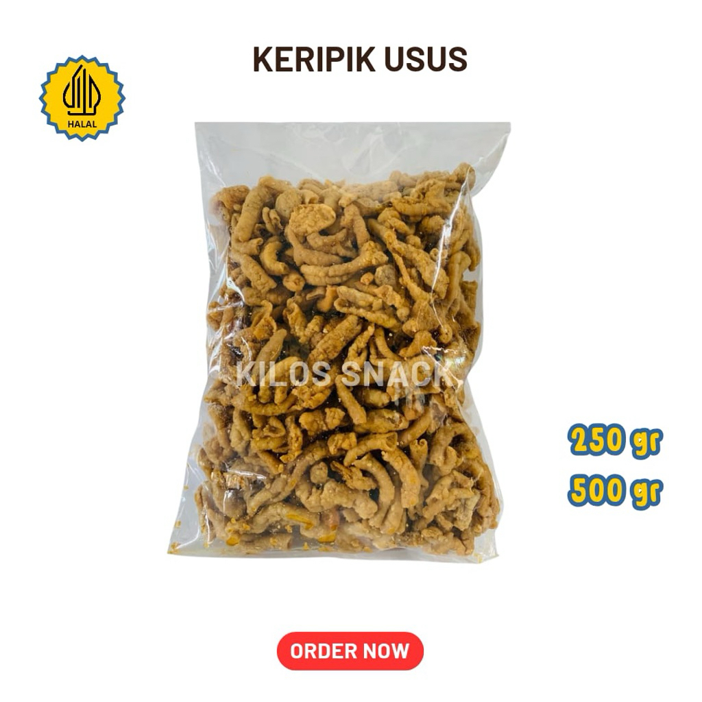 

keripik usus ayam rasa original gurih renyah kemasan kiloan