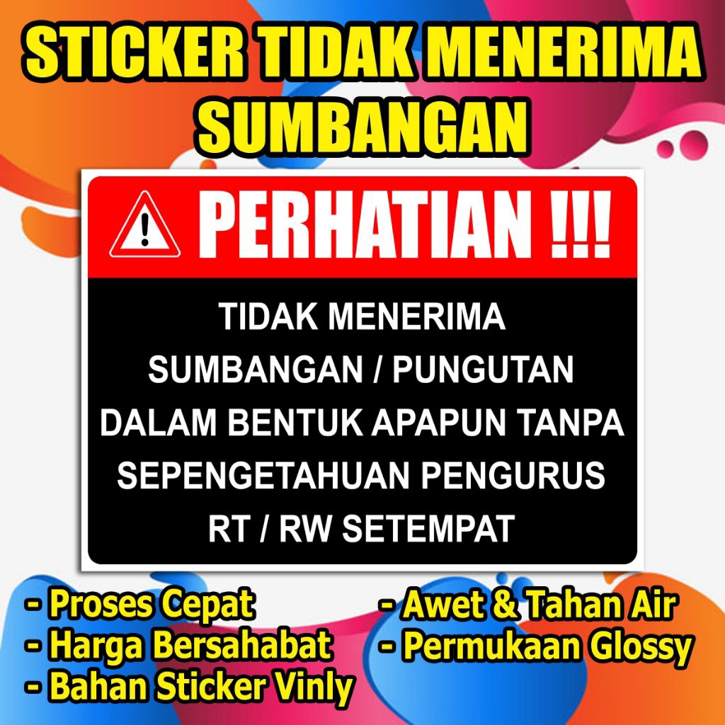 

STIKER TIDAK MENERIMA SUMBANGAN