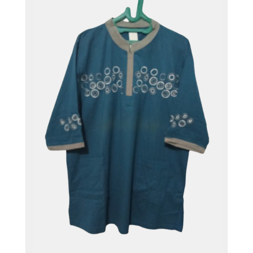 SALE MURAH Sikclothing Koko Pria Dewasa Lengan 3/4 Bahan Kaos - Biru Tosca