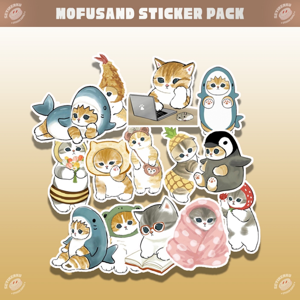 

14pcs MOFUSAND Sticker Pack | stiker mofusand aesthetic laptop case hp vinyl