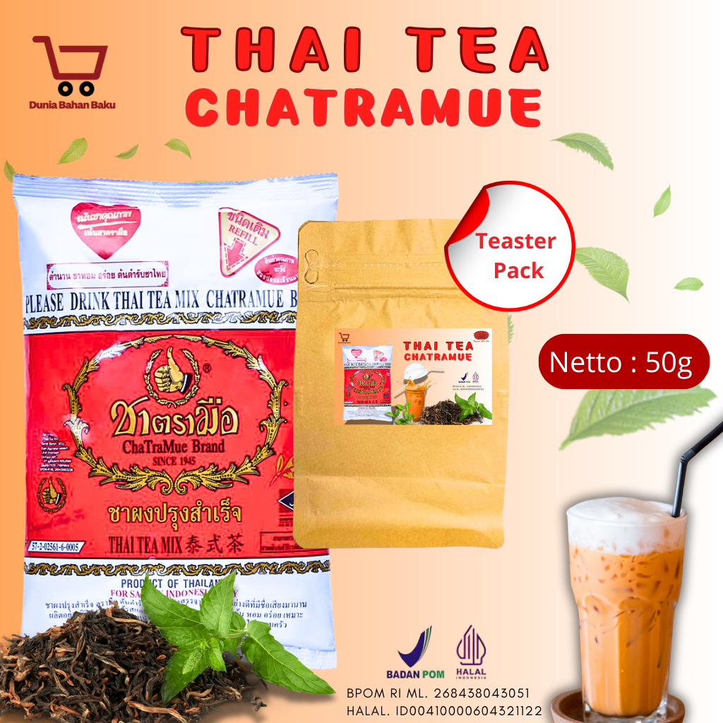 

Tester Pack Thai Tea Mix Number One Chatramue Brand 50 gram