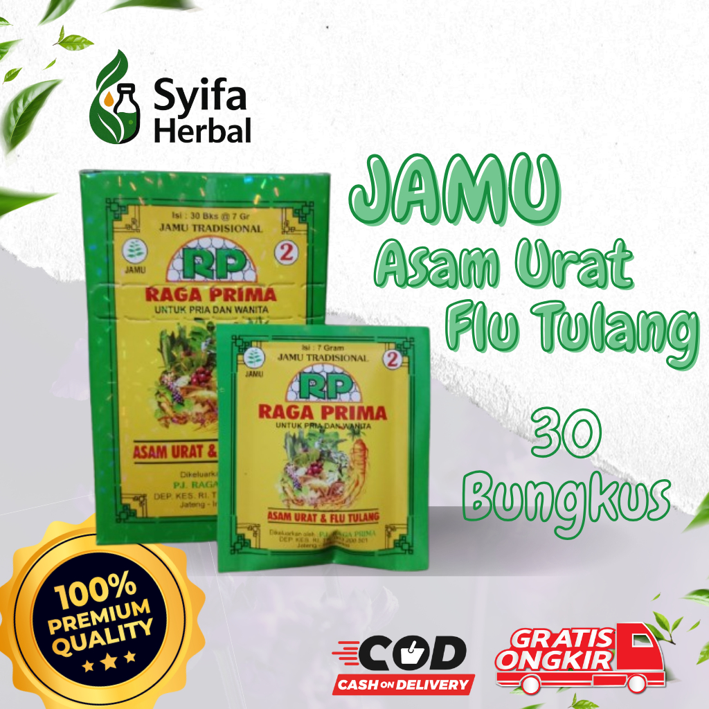 

Syifa Herbal - Raga Prima 30 Bungkus Jamu Khasiat Asam Urat Pegal Linu Flu Tulang Rematik Original