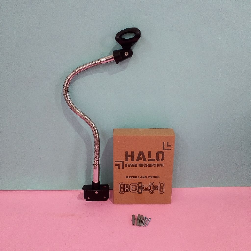 stand mic fleksibel  tempel dinding 40Cm + Holder Mic