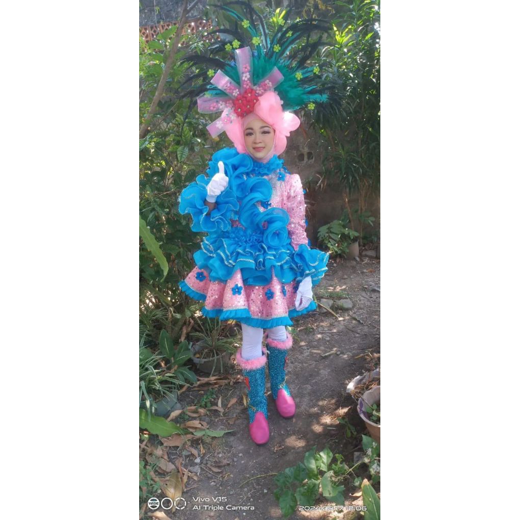 Gaun mayoret PL lengkap sepatu 38